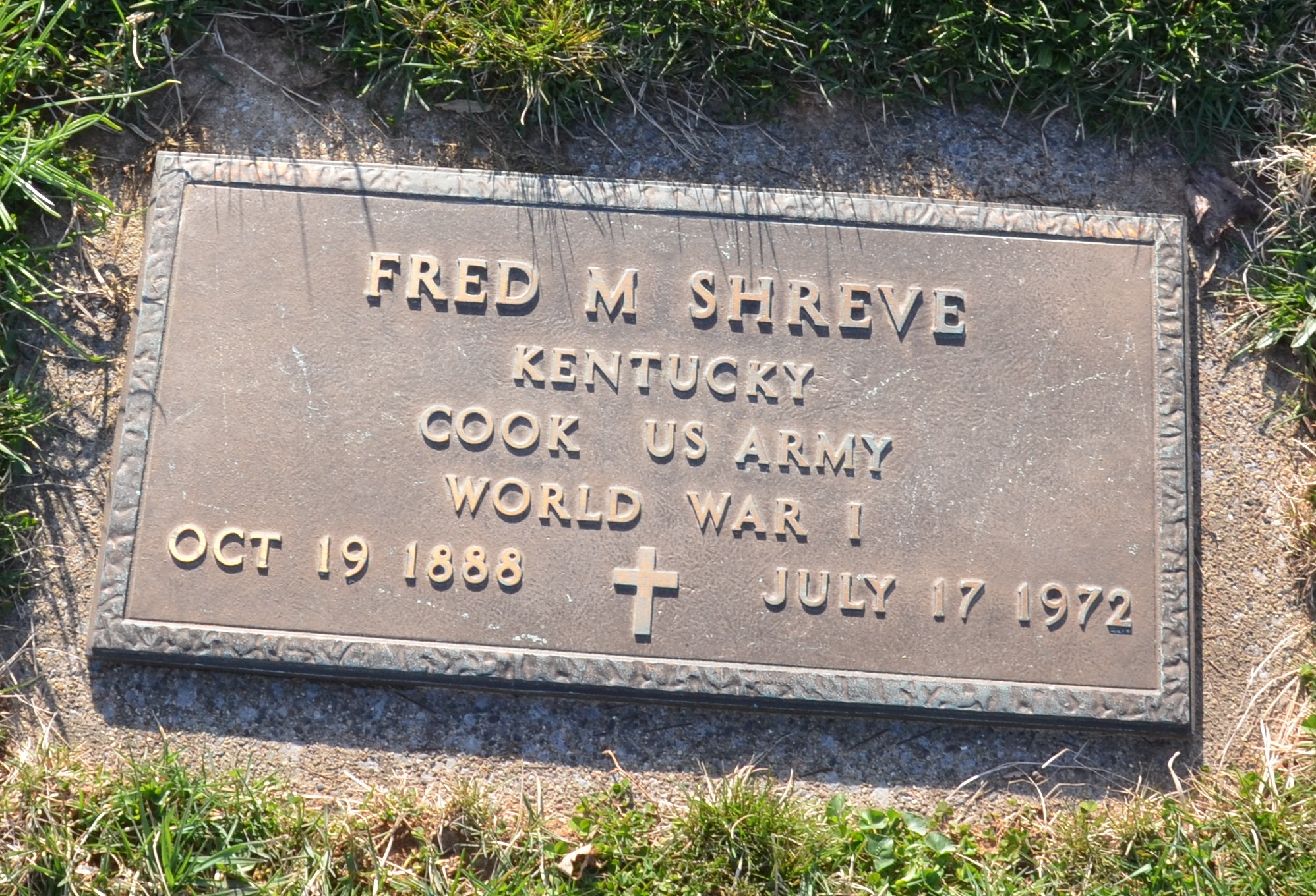 Military memorial for Fred M. Shreve
